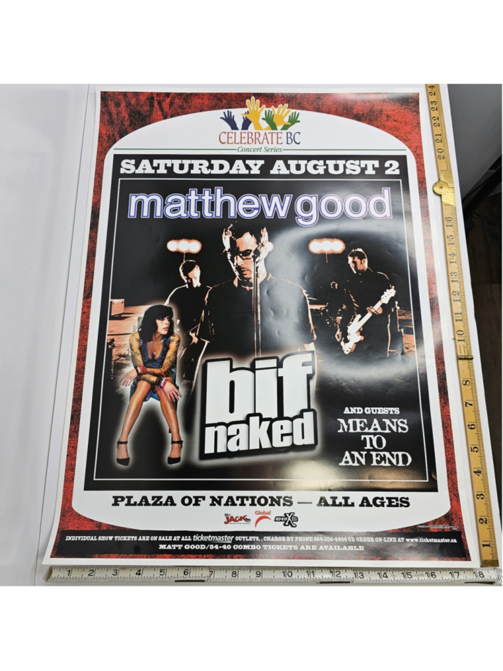 Matthew Good Bif Naked Plaza of Nations Concert Poster Aug 2 Biff Naked Canada